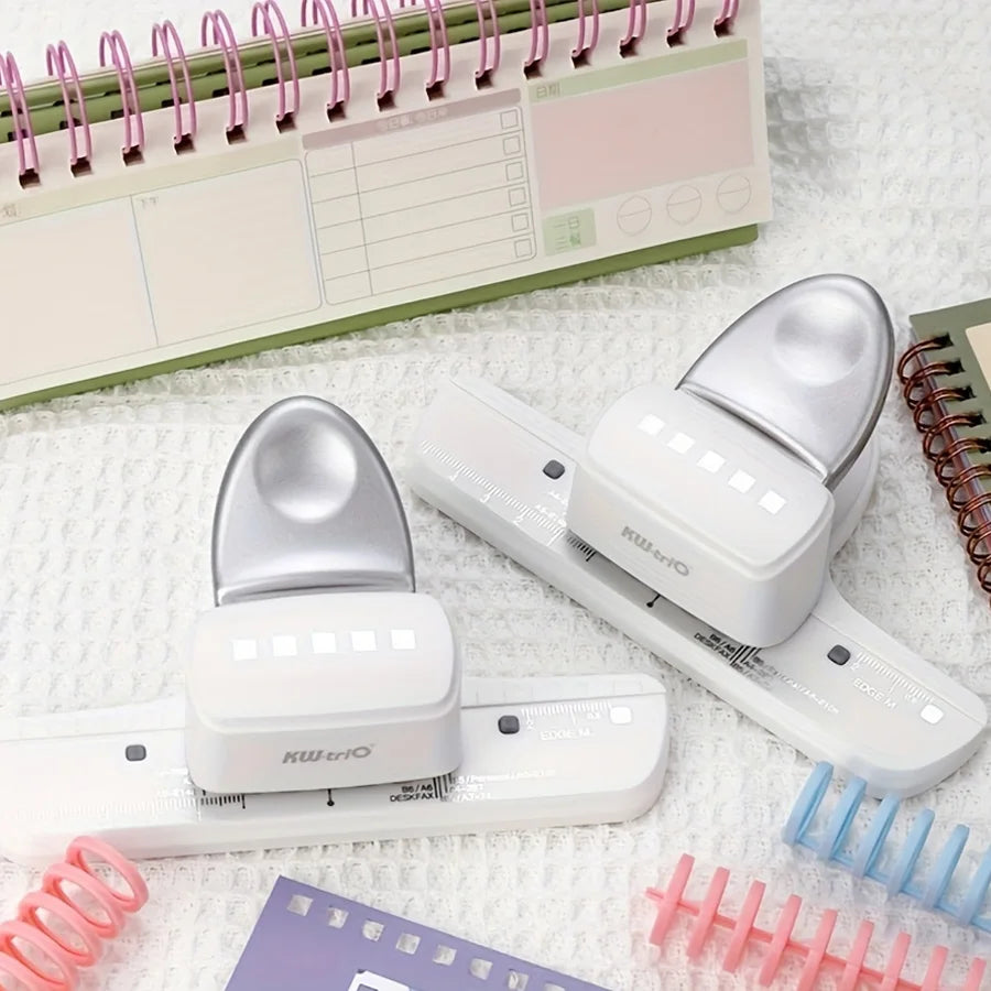 1pc Handheld square hole punch, paper loose-leaf stationery punch, DIY Diary binding office punch press